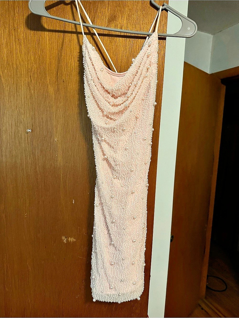 Oh polly Beaded Maxi Dress in Pink Like New